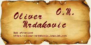 Oliver Mrdaković vizit kartica
